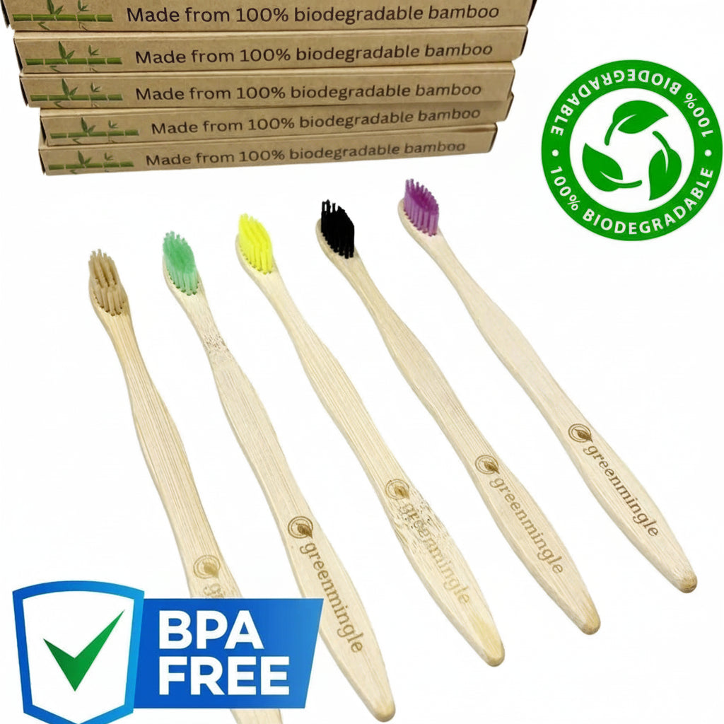 Eco friendly bamboo toothbrush designed for daily oral care routine