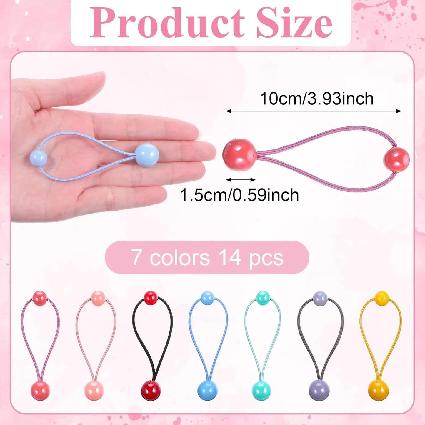 Colourful hair ties styled for braids and hair buns