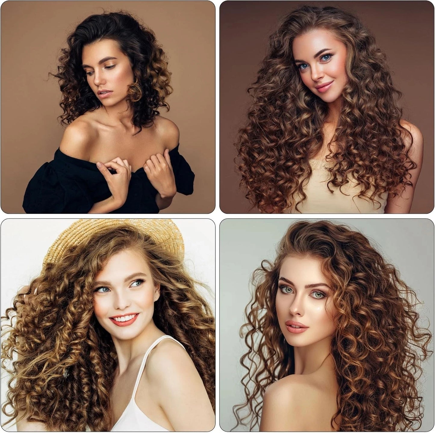 Hair curlers plastic rods in assorted sizes for styling