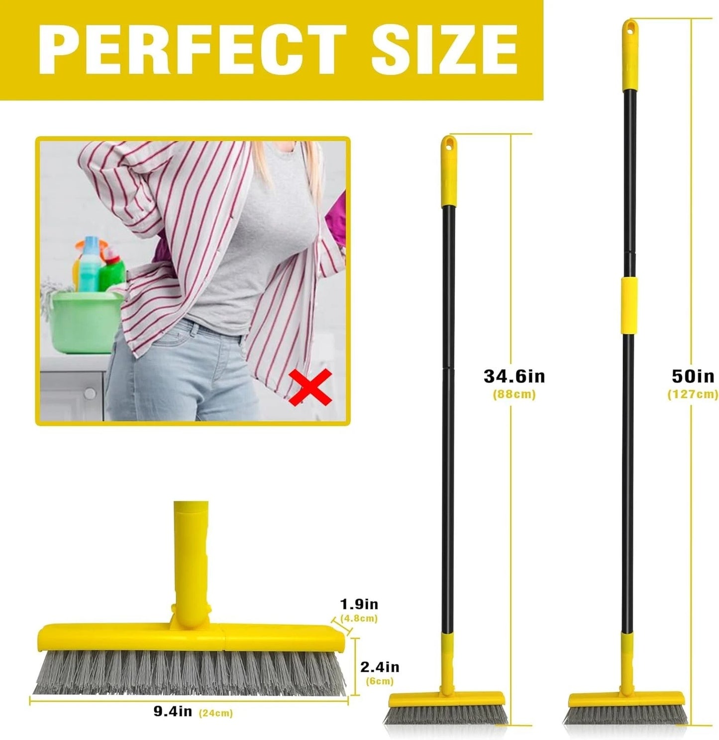 Heavy duty tile scrubber brush used for cleaning