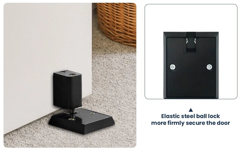 Door stopper installed in home and office doorway for protection