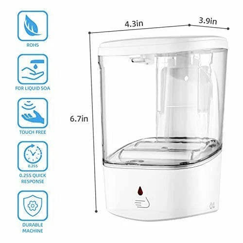 Touchless Automatic Soap Dispenser 700ml - Wall Mounted Liquid Gel Bathroom UK