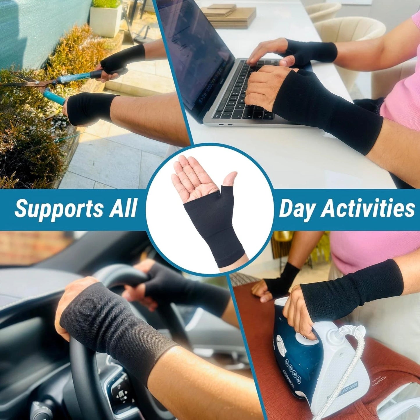 Wrist support brace used during office work and gaming sessions