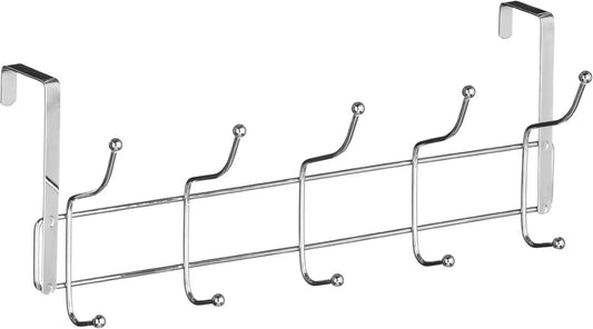 10 over door hooks chrome rack for bathroom and home storage