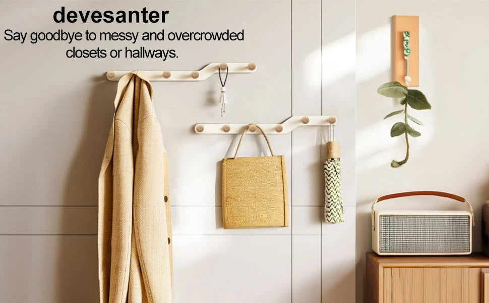 6 hook key holder wall mounted rack for clothes and accessories