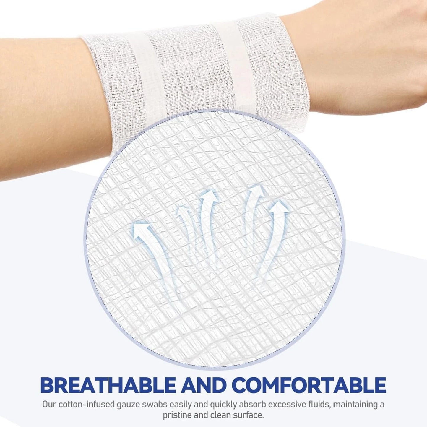 Absorbent gauze pad close-up for medical wound care