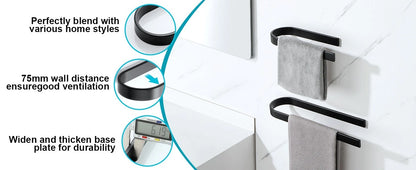 Side view of adhesive towel rail holder mounted on wall