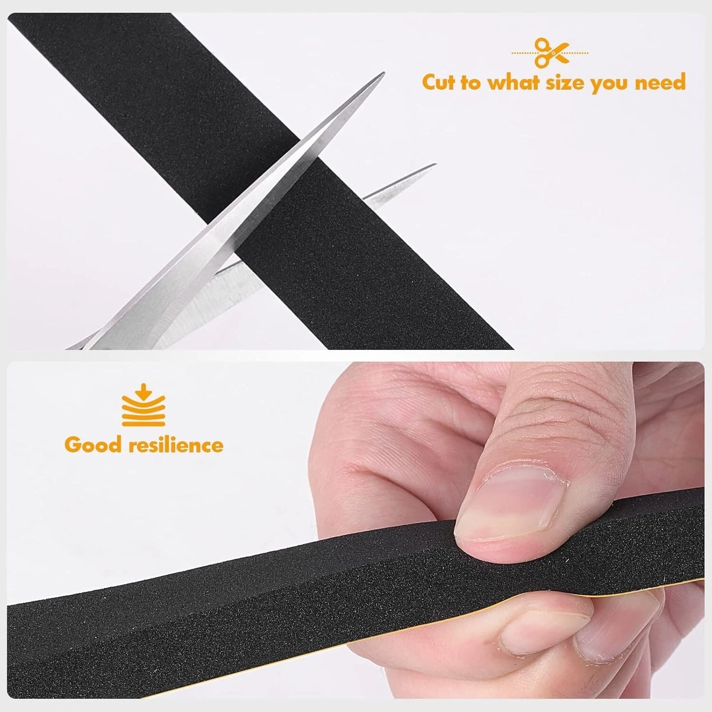 Strong adhesive weather strip holding firmly on surface