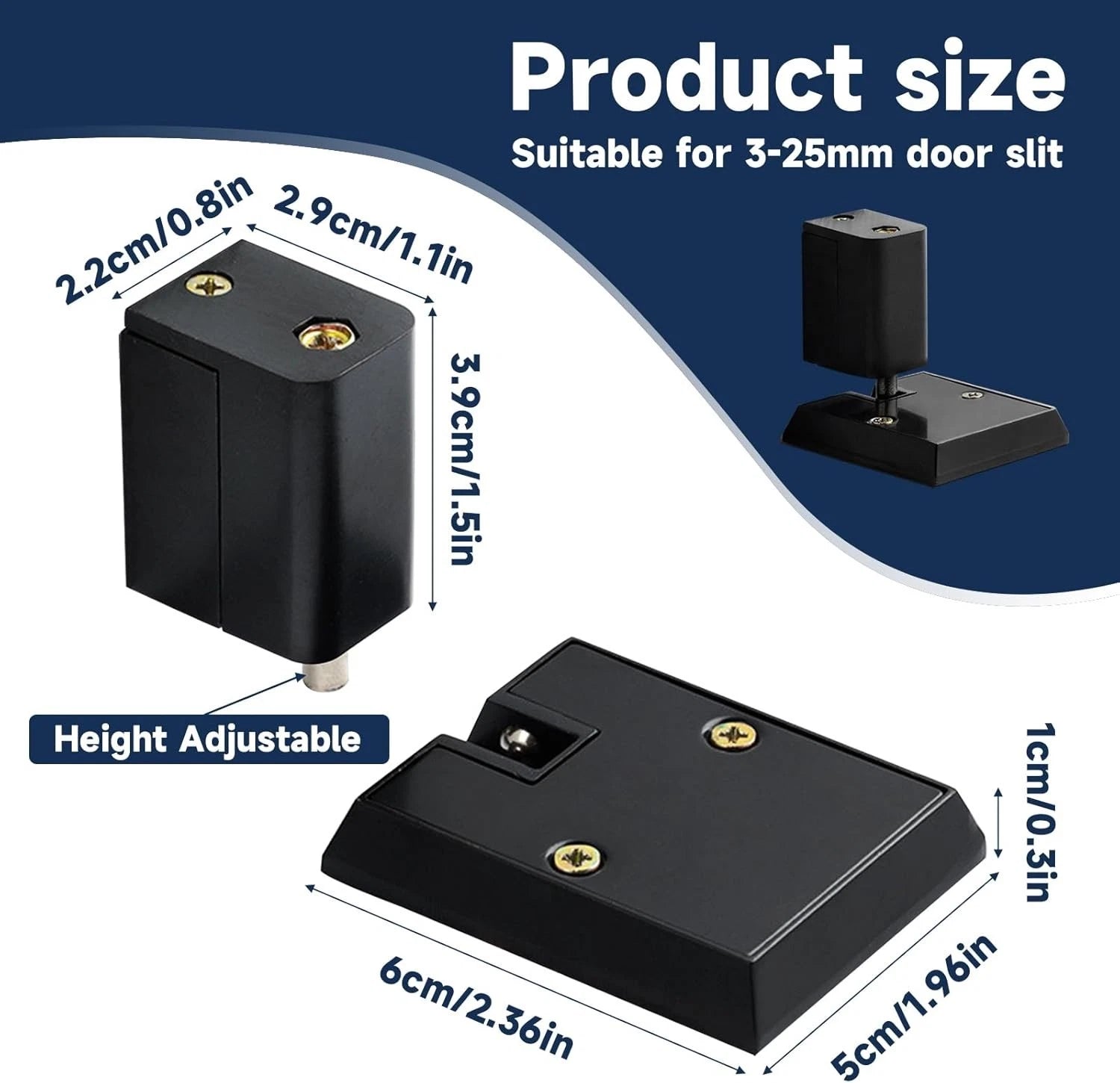 Adjustable floor door buffer stop used in home interiors