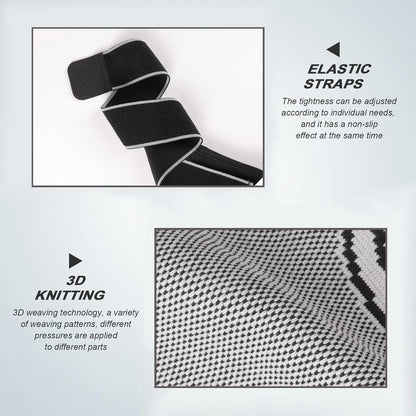 Side view of adjustable knee support brace fitting securely