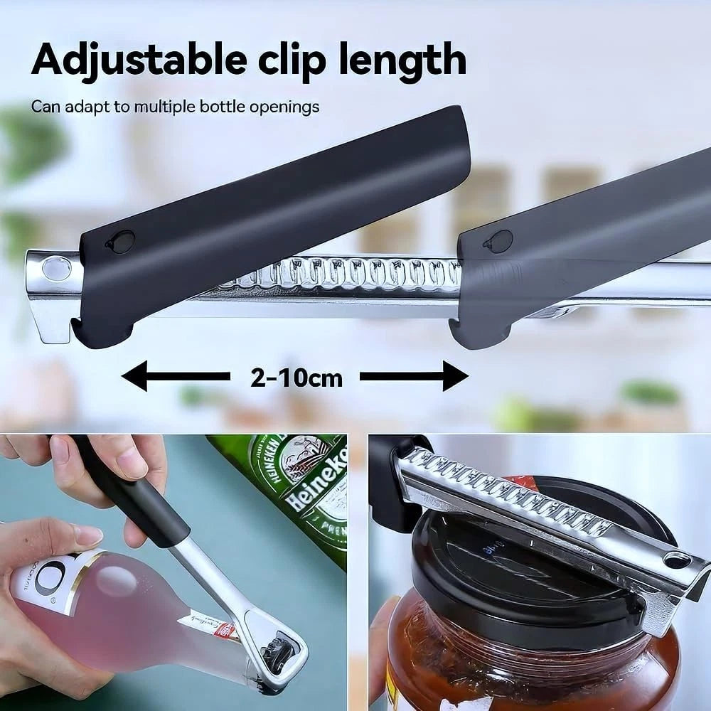 Adjustable opener fitting multiple lid sizes easily
