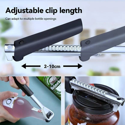 Adjustable opener fitting multiple lid sizes easily