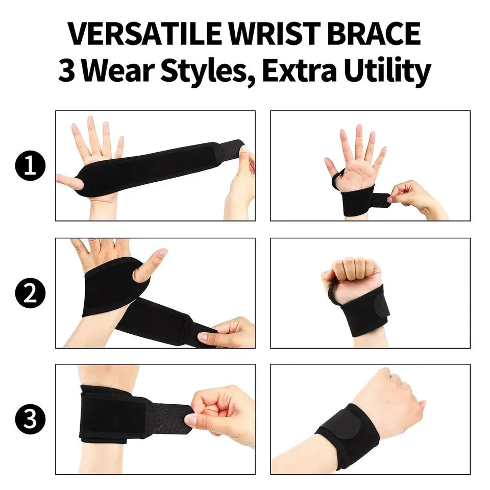 Adjustable wrist splint for tendonitis relief support