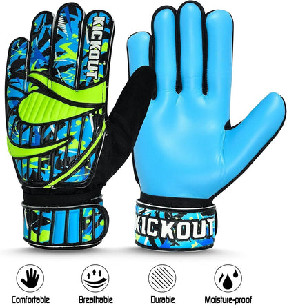 Adjustable wrist strap on soccer goalkeeper gloves