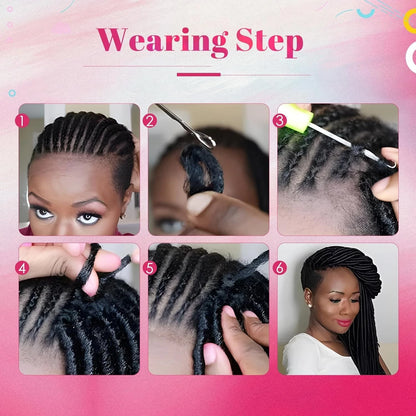 Afro box braids hair extension close-up showing soft synthetic texture