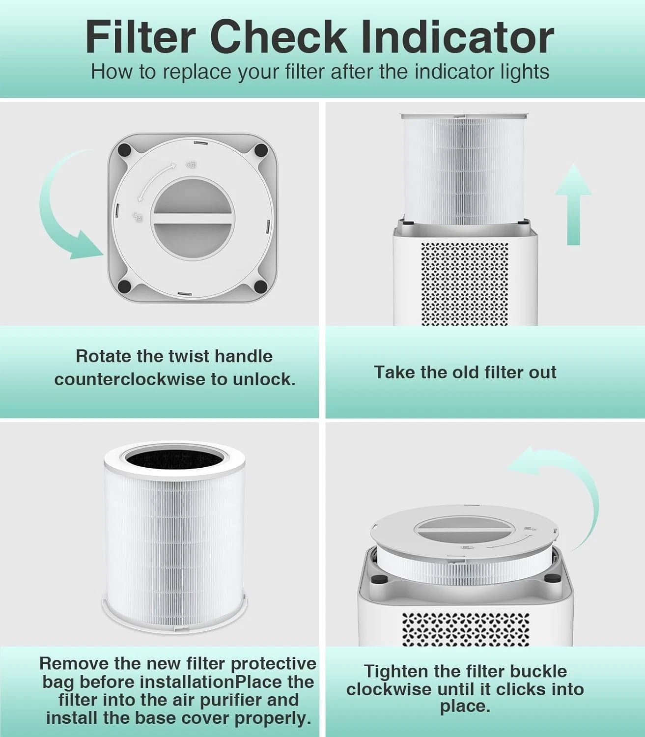 Air purifier clean air filter used for home and office