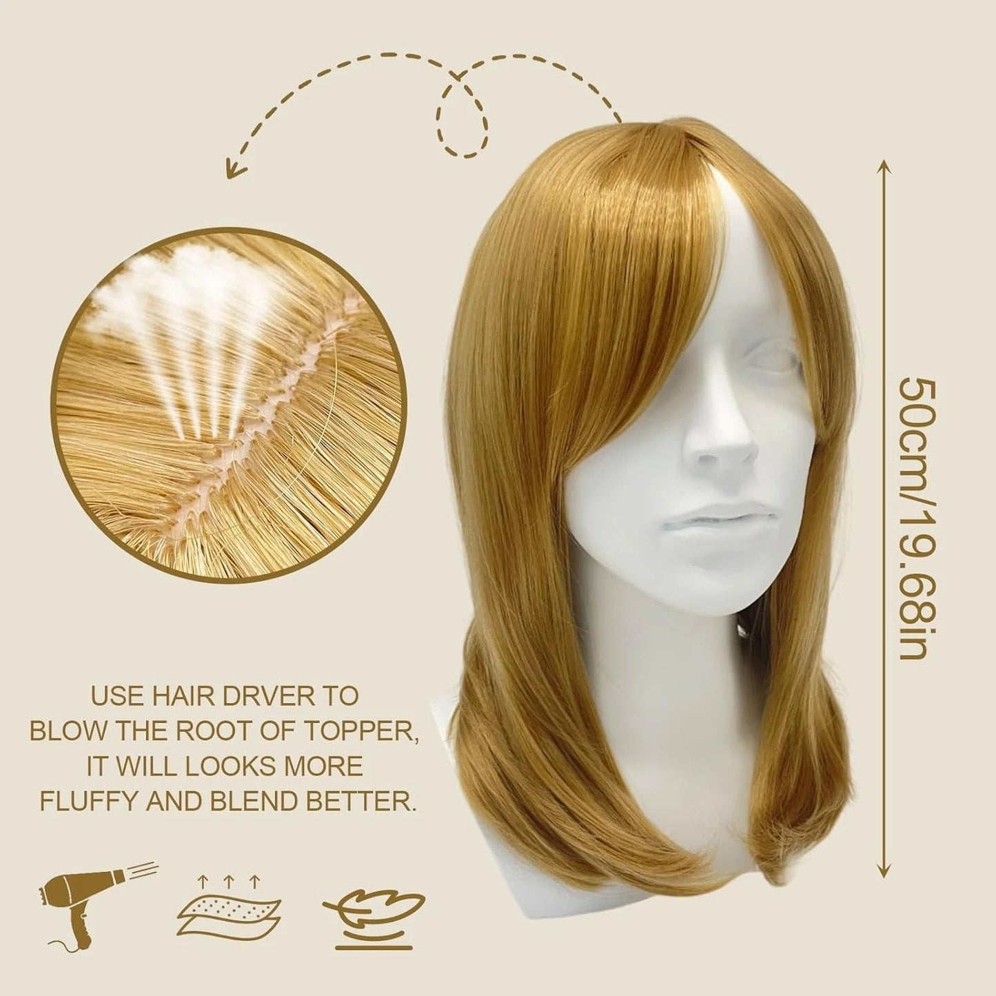 Anime fancy wig long straight hair for costume events