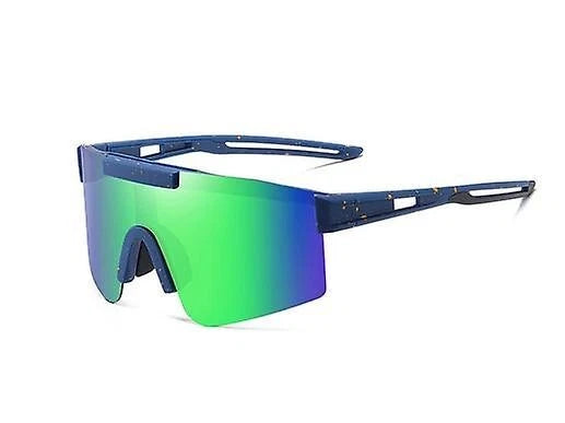 Anti glare cycling sunglasses close detail lens view