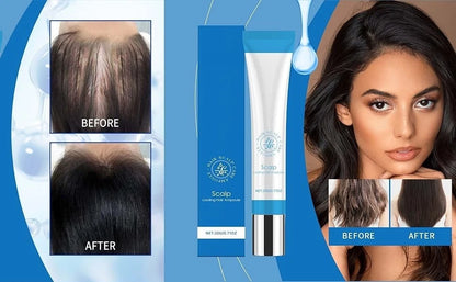 Hair growth serum dropper applying treatment to scalp roots
