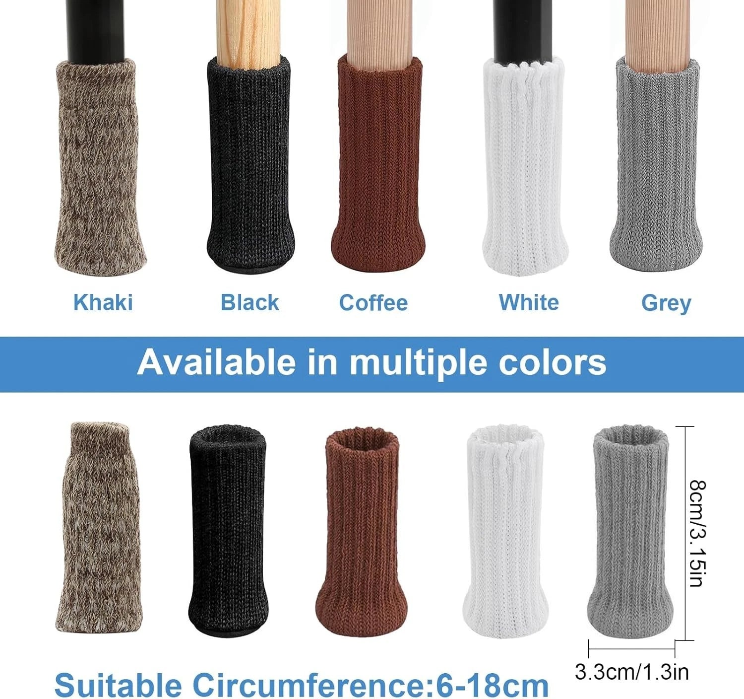 Anti scratch furniture leg socks used on hardwood flooring