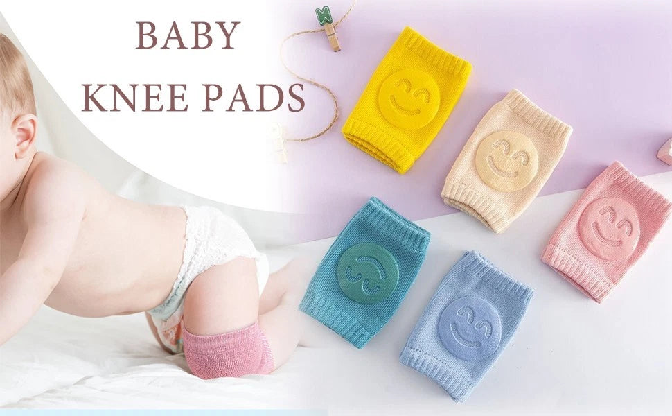 Anti-slip baby knee pads used by toddler while crawling