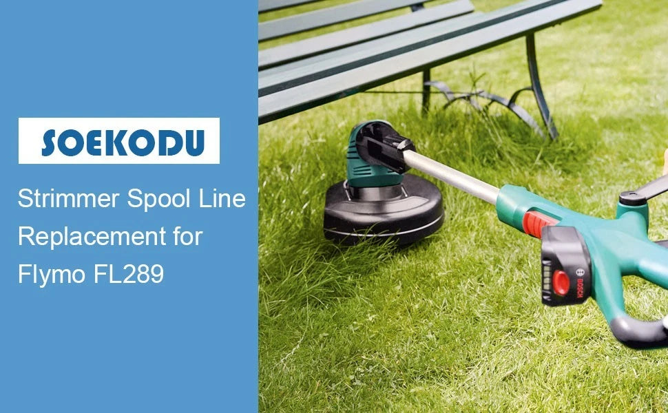 Autofeed trimmer line replacement spool close up detail for garden tool