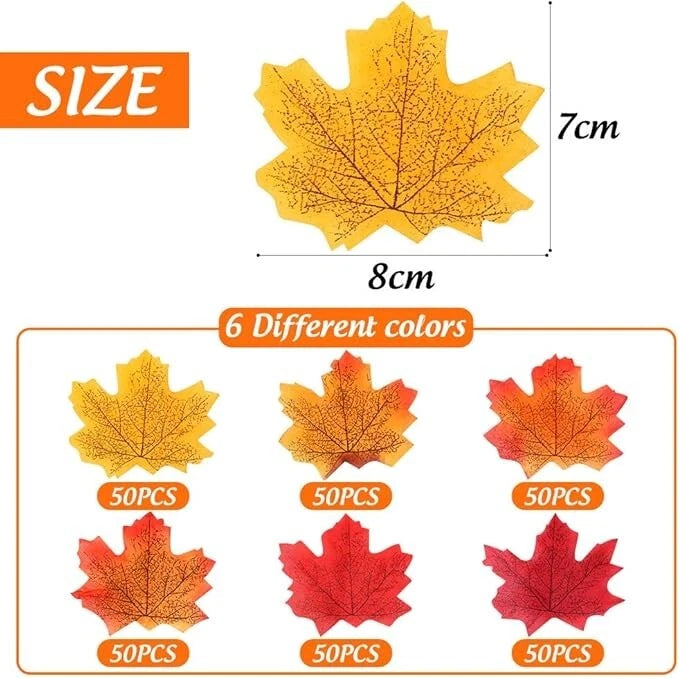 Autumn leaves arranged for wedding decoration setup theme