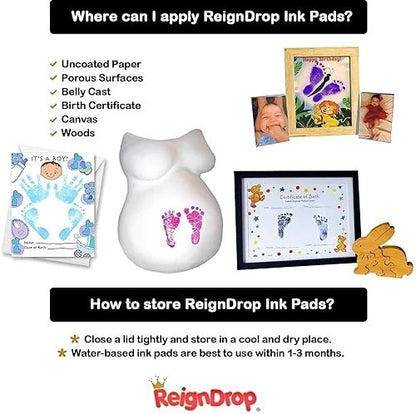 Baby hand footprint kit gift set displayed for new parents