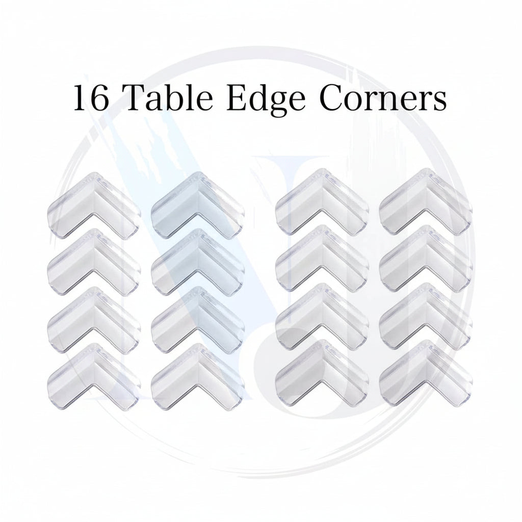 Baby proofing clear corner protector on furniture edges
