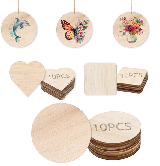Balsa wood slices for DIY arts and crafts projects