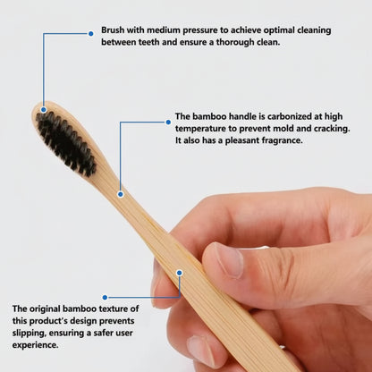Eco friendly bamboo toothbrush with medium bristles for daily use