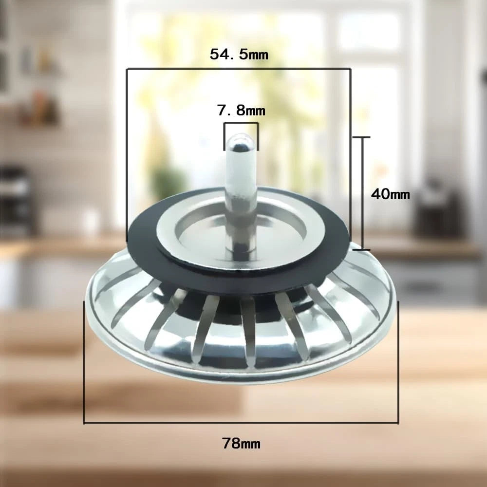 Basin waste strainer drainer close-up showing filter design
