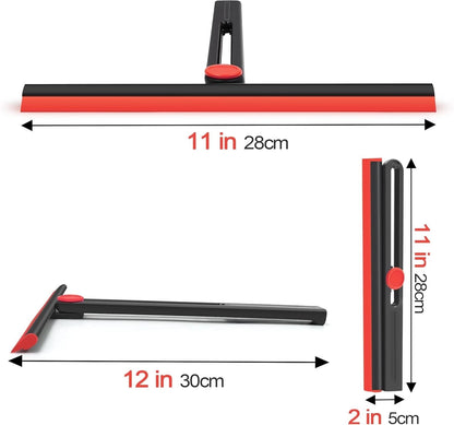 Bathroom shower squeegee used for water removal on glass