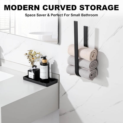 Modern bathroom towel rack with sleek minimalist design