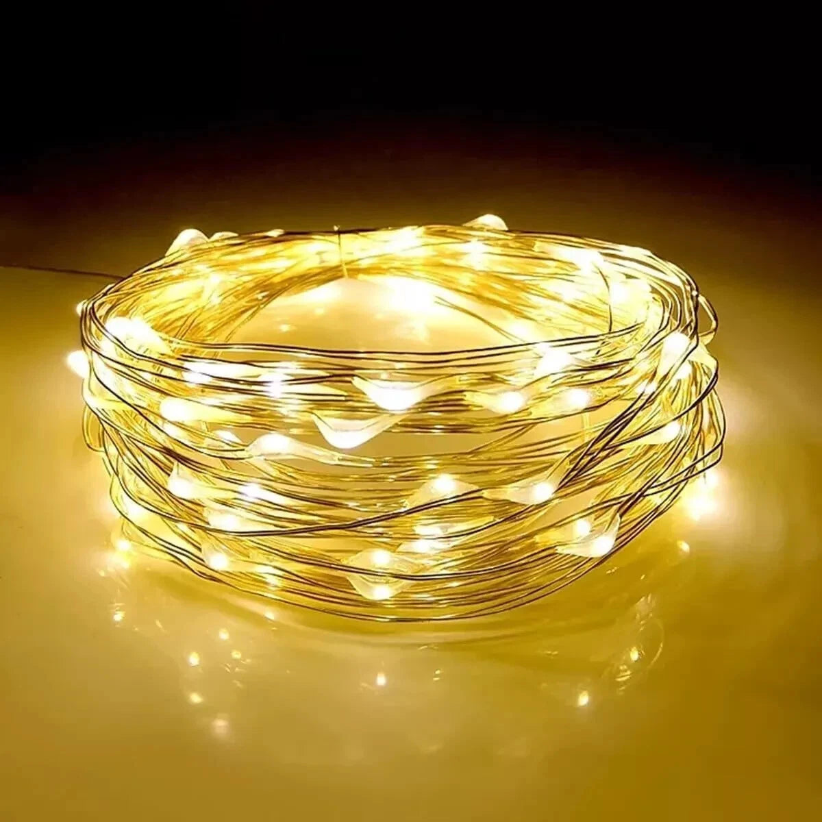 Battery LED fairy lights 5 meter string glowing warm light