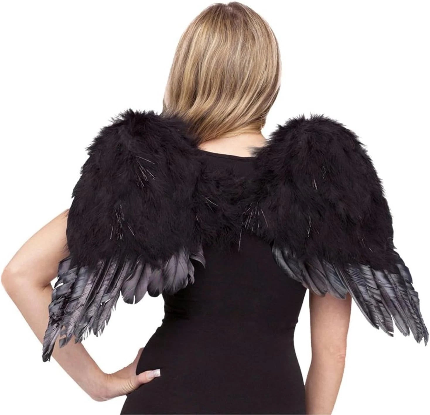 Black feathers used for balloon and party decoration styling