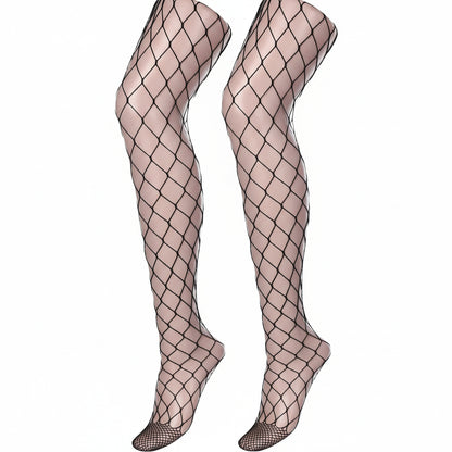 Fishnet tights showing different mesh size options