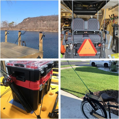 Boat fishing rod holder secure mount system