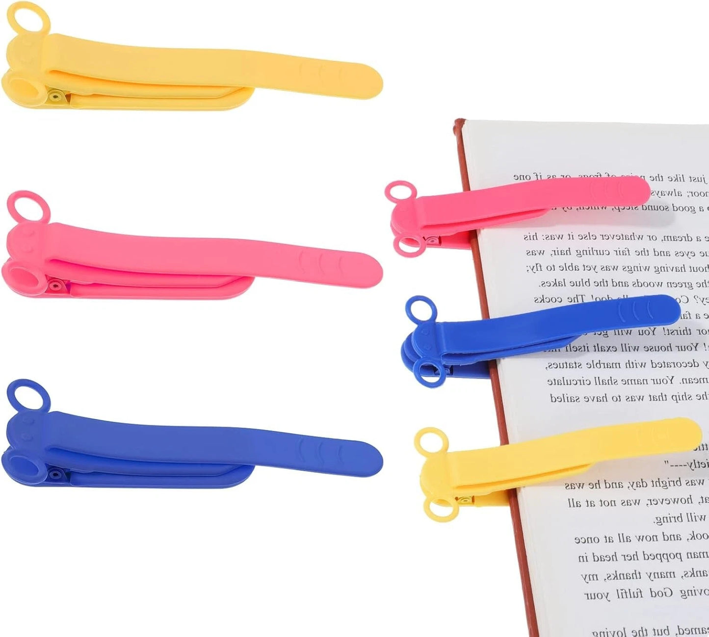 Book page marker clip for easy reading and line tracking