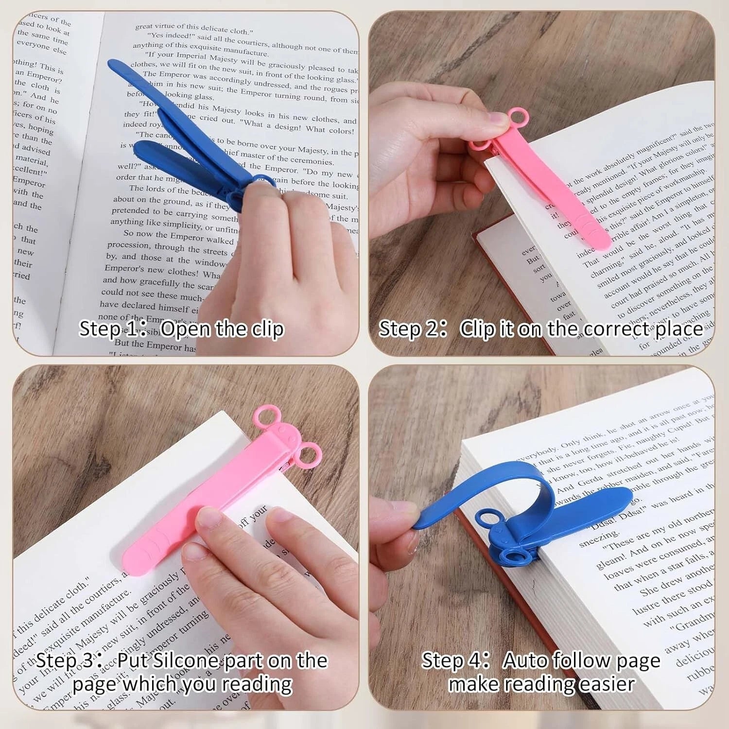 Packaging of bookmark page holder clip