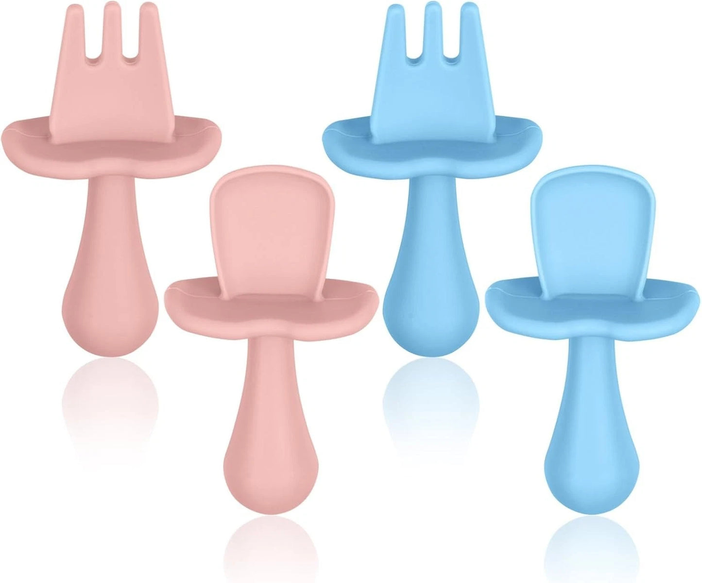 BPA free baby utensils feeding set designed for safe and soft baby self-feeding