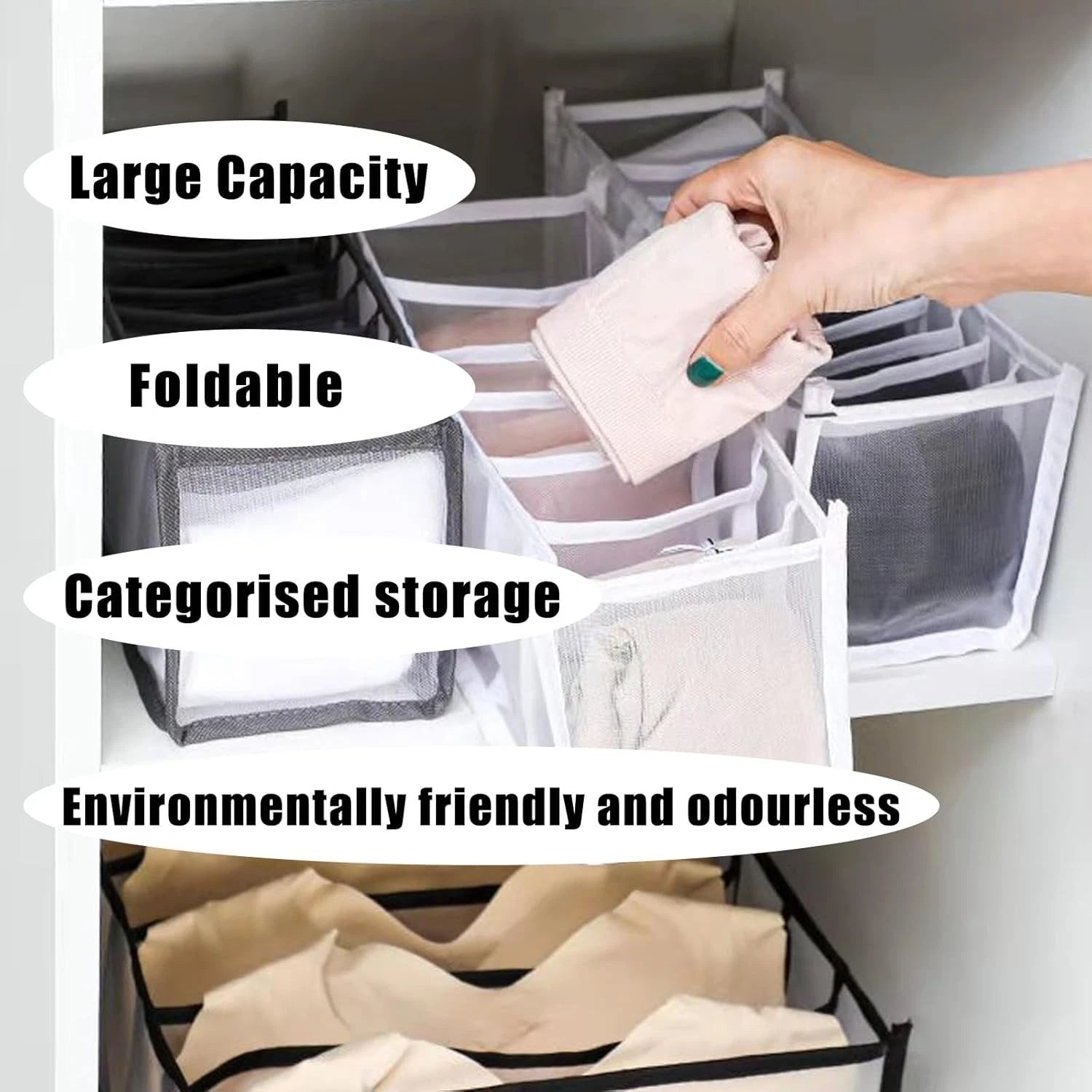 Bra underwear storage organiser box for bedroom drawers