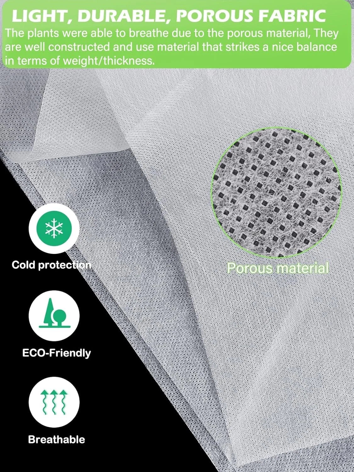 Breathable garden fleece used for plant care