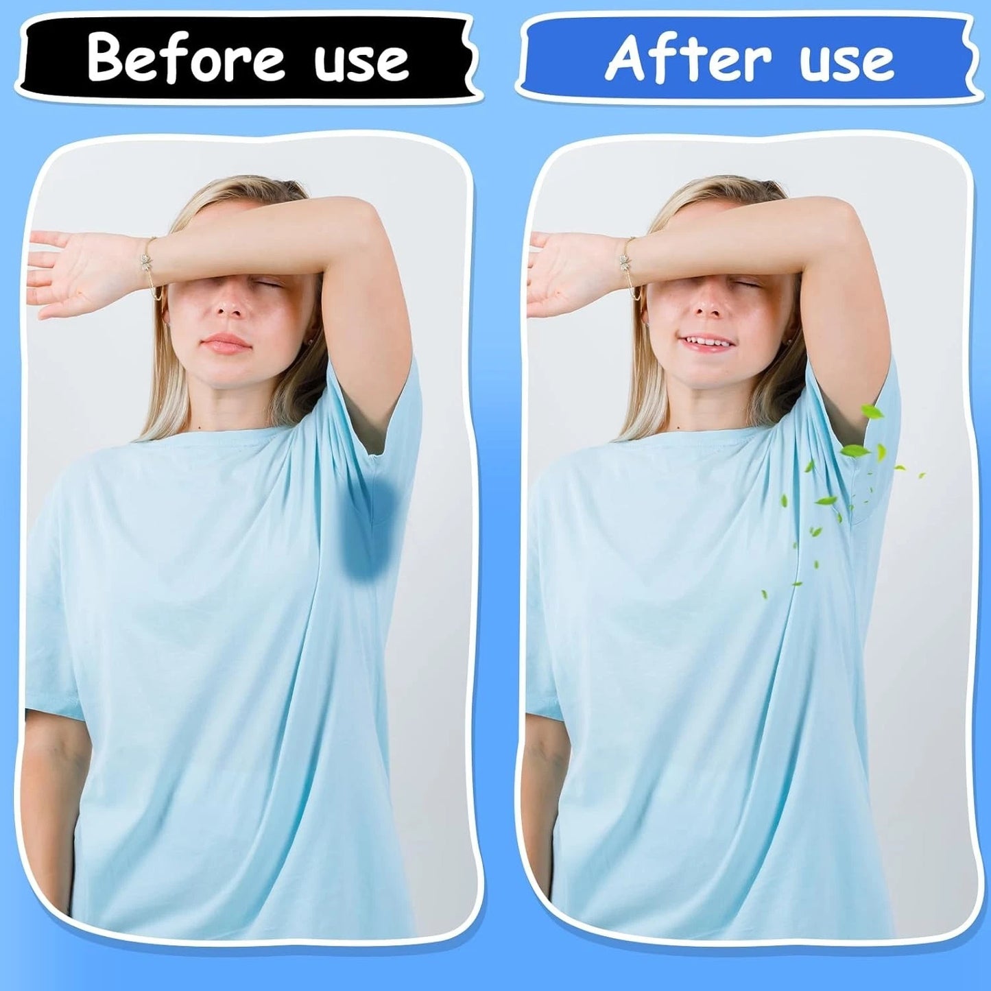 Breathable nonwoven sweat pads used for clothing protection