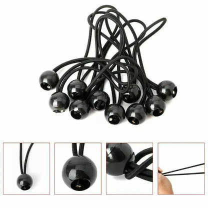 Bungee ball cord used to fasten tent and canopy securely outdoors