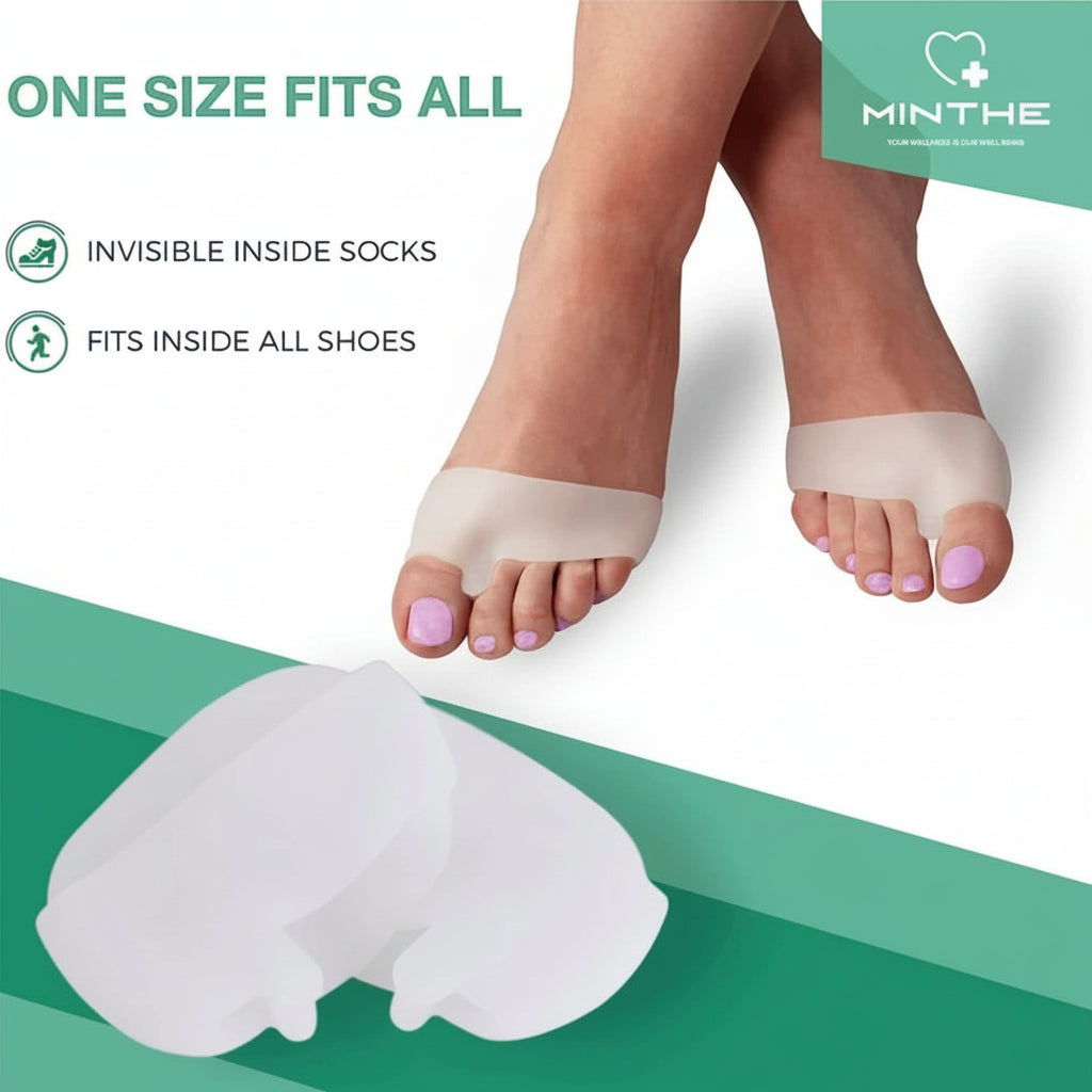 Bunion corrector worn on foot for big toe support
