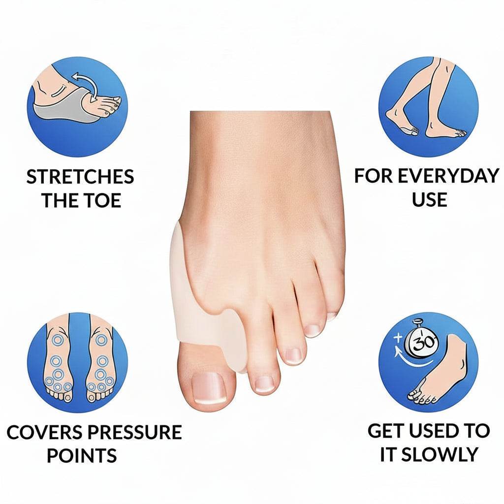 Bunion corrector toe splint for hallux valgus pain relief