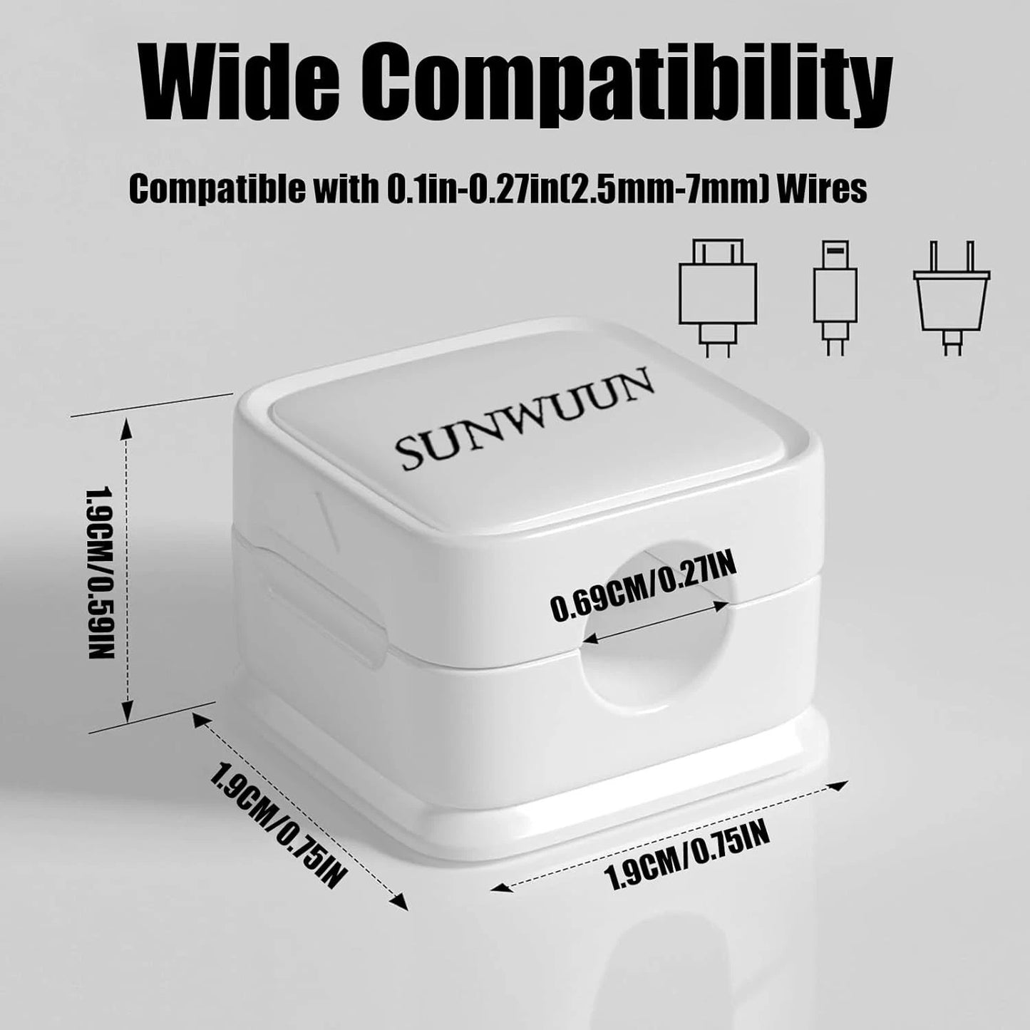 Cable holder set with packaging display for UK buyers