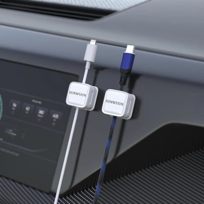 Close-up of magnetic cable management clip strong grip design