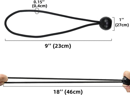 Canopy secured using bungee cords for stable tie down